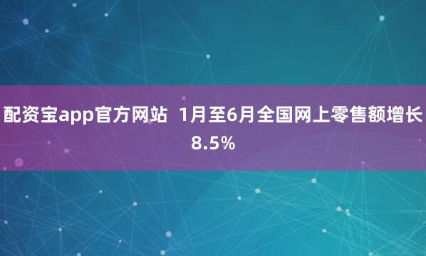 配资宝app官方网站  1月至6月全国网上零售额增长8.5%